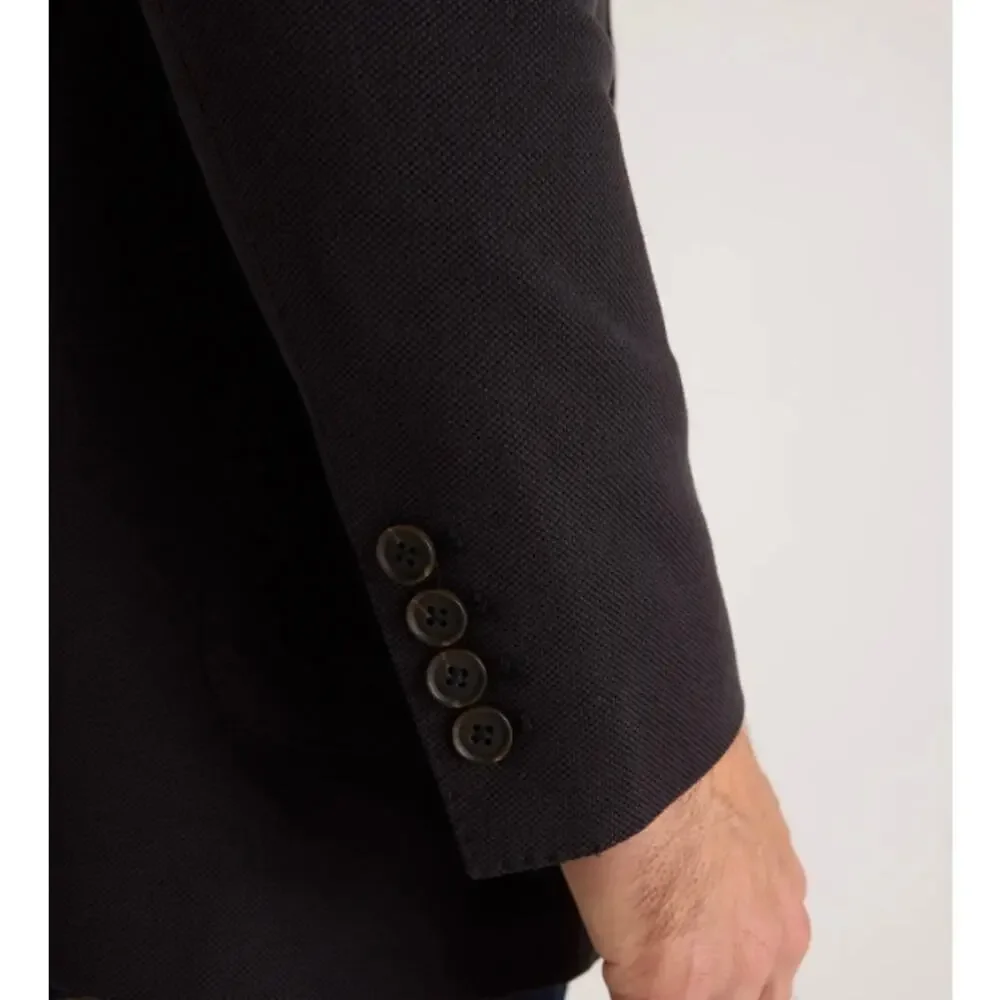New! Quince Men's Cotton Pique Knit Blazer Black Sz Large